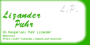 lizander puhr business card